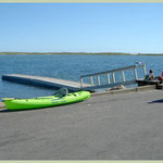 Katama Bay is protected by a barrier beach; here is the Katama Bay boat ramp (Norton Point in the backgrond)