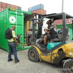 Wenn der Container nicht schliesst, hilft die Polizei nach