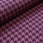 Stoffonkel - Kuscheljaquard - Hahnentritt pflaume - reduziert