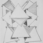 Non-Objective drawing of Triangular forms Overlapping