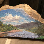 Oil on a large and heavy rock😃 2021