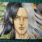 The drawings were glued to blank index cards and trimmed to the right aceo size.