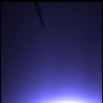 Abb. 16: Original-Filteraufnahme vom 26. Januar 2003 um 07:34:42 UT. Die Jupiterringe sind als leichter senkrechten Strich zu erkennen. Oben links befindet sich ein schwarzer Arm oder Antenne von Galileo. © NASA/SETI Insitute (OPUS)