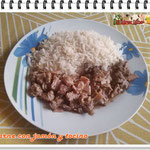 Carne con jamón y tocino