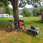 Setup Erwachsenen-Fahrrad mit Fahrradanhänger