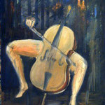 Celloerotik, 48 x 36 cm, Mischtechnik, Papier