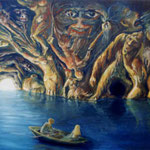 Die blaue Grotte paranoid, 60 x 80 cm, Öl, Leinwand
