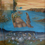 Hommage für Dali, 71 x 56 cm, Öl, Hartfaserplatte