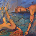 Lebensrhythmik, (Diptychon) 100 x 200 cm, Acryl / Öl, Leinwand