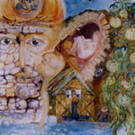 Der Traum des Phönix, 48 x 36 cm, Öl, Leinenpapier