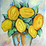 Rosen gelb, 60 x 50 cm, Acryl / Öl, Leinwand