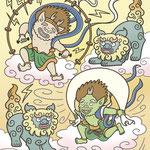いっしょにあそぼう！まちがいさがし12月号「風神雷神」