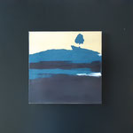 Série bleue , carré magique n°13 . Art contemporain, marqueterie . 150€  
