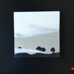 Série noir et blanc , carré magique n°3 . Marqueterie contemporaine . VENDU
