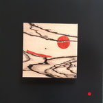 Série ébène blanc , carré magique n°15 . Marqueterie contemporaine . VENDU