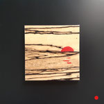 Série ébène blanc , carré magique n°3 .  Marqueterie contemporaine . VENDU