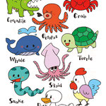various creatures線画バージョン