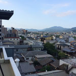 Tolle Aussicht auf Kyoto von der Dachterrasse des Hostels