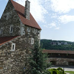 Über die Befestigungsanlagen des Burgbergs geht es wieder hinunter an die Donau