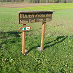 Hinweistafel zum ehemaligen, böhmischen Dorf Boden