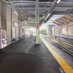 洋画の部　岡田杏　駅の待ち時間
