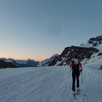 Nach 200 hm perfekt geschlossene Schneedecke auf der kürzlich geschlossenen Piste