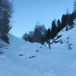 bereits tolle Schneedecke im hintersten Martell, wo das Auto geparkt wird