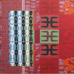 SELLOS Y TABLA SOBRE ENLACES. Acrílico sobre madera. 114x146. 2004