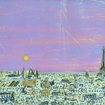 Coucher de soleil à Paris 21x15cm 2022