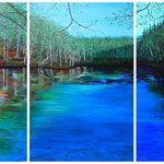 Triptychon "Waldsee" 3 x 100 cm x 150 cm