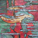 "Rinde einer Birke", 50 cm x 70 cm, Acryl, Spachtelmasse, Marmormehl