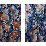 "Kiefernkomposition", 4 x 60 cm x 80 cm, Acryl, Spachtelmasse, Marmormehl (in Privatbesitz)