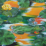 "Im Gartenteich", 80 cm x 80 cm