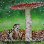 "Nutzgemeinschaft im Regen", 120 cm x 100 cm, Acryl und Strukturpaste, in Privatbesitz