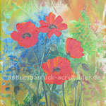 "Sommer 22 - Mohn",  Acryl, Airbrush, Acrylspray 40 cm x 50 cm (in Privatbesitz)