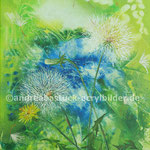 "Sommer 22 - Pusteblume",  Acryl, Airbrush, Acrylspray 40 cm x 50 cm (in Privatbesitz)