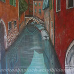 "Venedig" , 100 cm x 80 cm, Acryl, Lehm in Holzrahmen