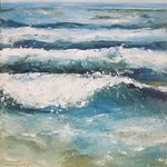 "Wellen",  Acryl auf Leinwand, 30x40 cm, Pinsel- und Spachteltechnik