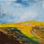 abstrakte Landschaft 1, Öl auf Leinwand, 20x20 cm, Spachteltechnik