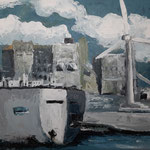 "Eemshaven", Acryl auf Malpappe, 30x40 cm