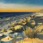 "Sonnenuntergang am Strand", Acryl auf Malpappe, 50x60 cm, Pinseltechnik