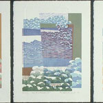 Vers l'intérieur, 1994, triptyque, bois gravé, gaufrure, 41 X 31 cm chaque feuillet