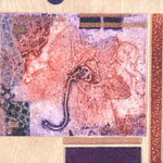 Orchidacée II, 2012, collagraphie et mousse, 10 X 10 X 4 cm