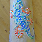 Mosaik-Gecko auf altem Ziegel