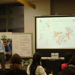 Mr. Katori explaining about the tyhoon in the Philippines