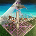 Glass pyramid:          acryleverf                            80x70 cm                       (linnen)