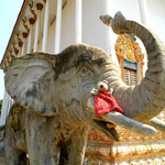 Je n'ai pas encore vu d’éléphants en vrai, mais ils sont souvent en statue devant les temples