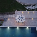 Solar umbrella in the twilight