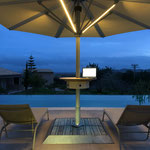 Solar shade with LED light, twilight