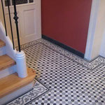SOUTHERN TILES, Zementfliese / Dekor: Latti grau-schwarz 20x20 / 1,6 cm